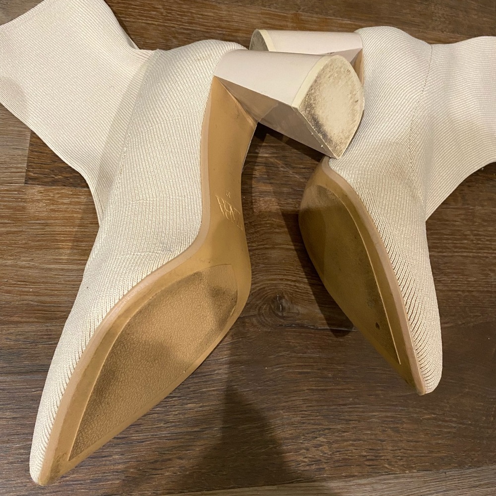 ZARA CREAM SOCK BOOT - SIZE 37